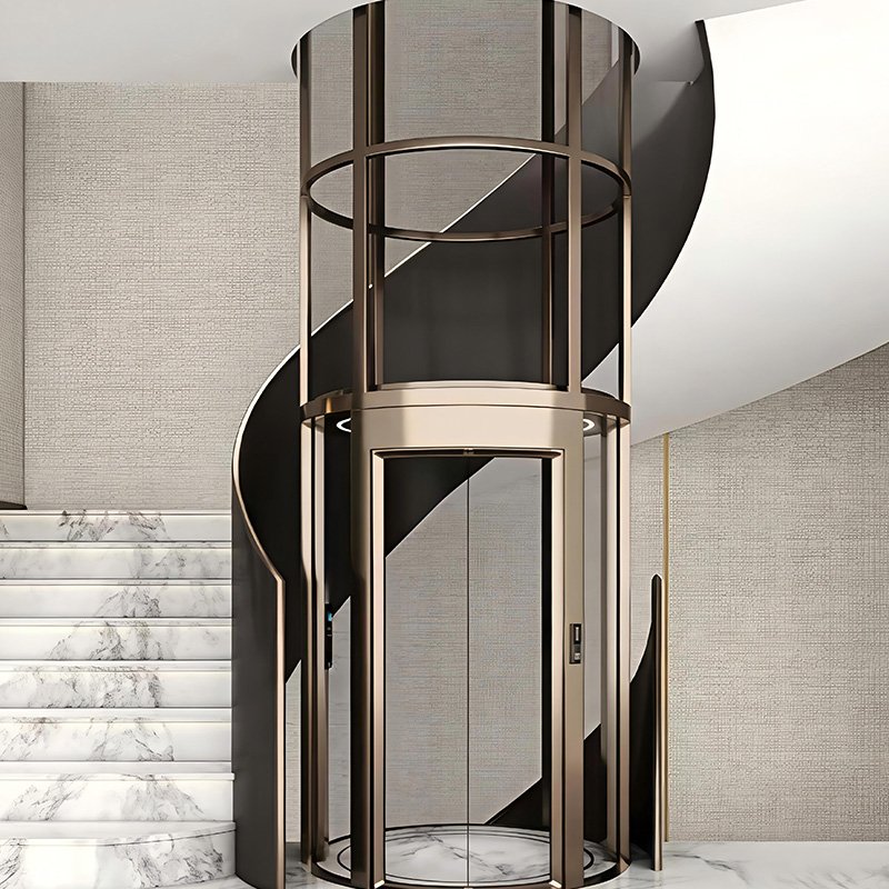 2-Anter home elevator-The circular design makes riding the elevator a visual treat