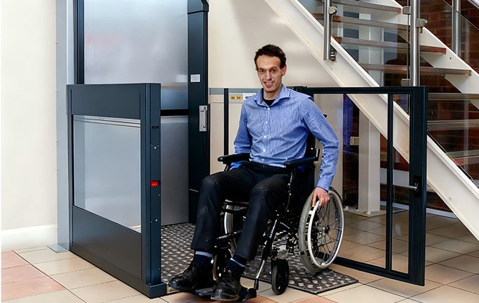 Home elevators for wheelchairs