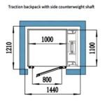 6-Anter home elevator-Traction backpack with side counterweight shaft
