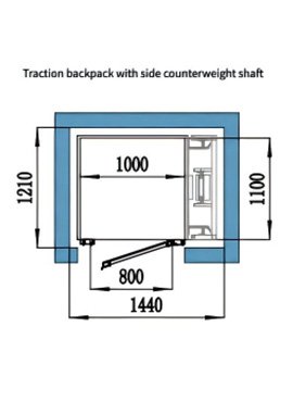 Anter home elevator-Traction backpack with side counterweight shaft