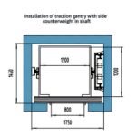 7-Anter home elevator-Installation of traction gantry with side counterweight in sahft