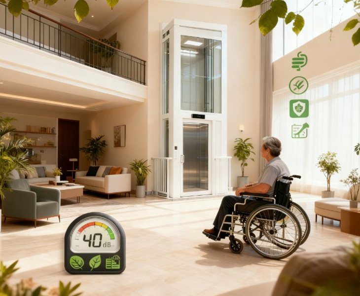Environmentally Friendly and Low-noise Home Elevators for Wheelchairs