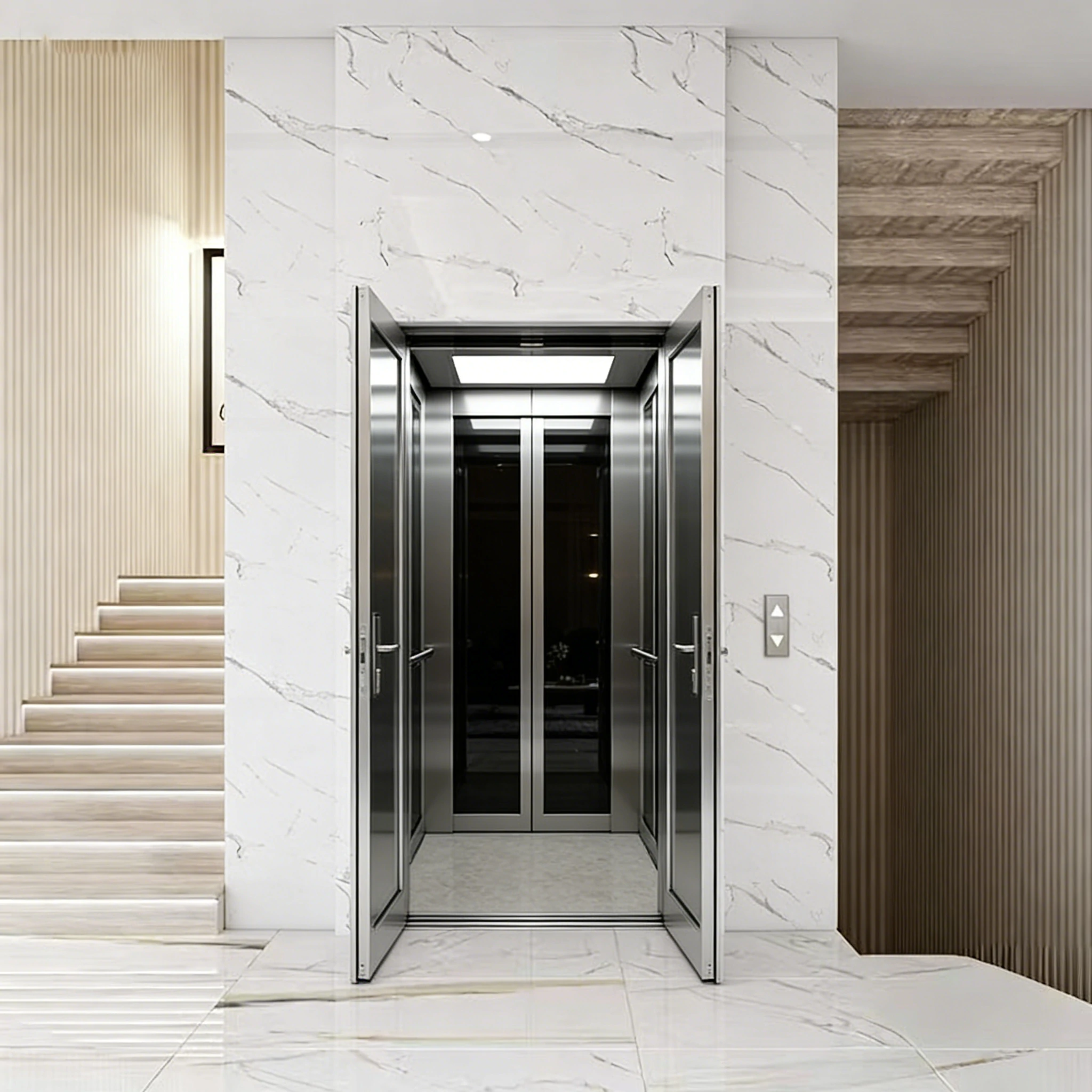 180° Through-Car 2 Door Home Elevator