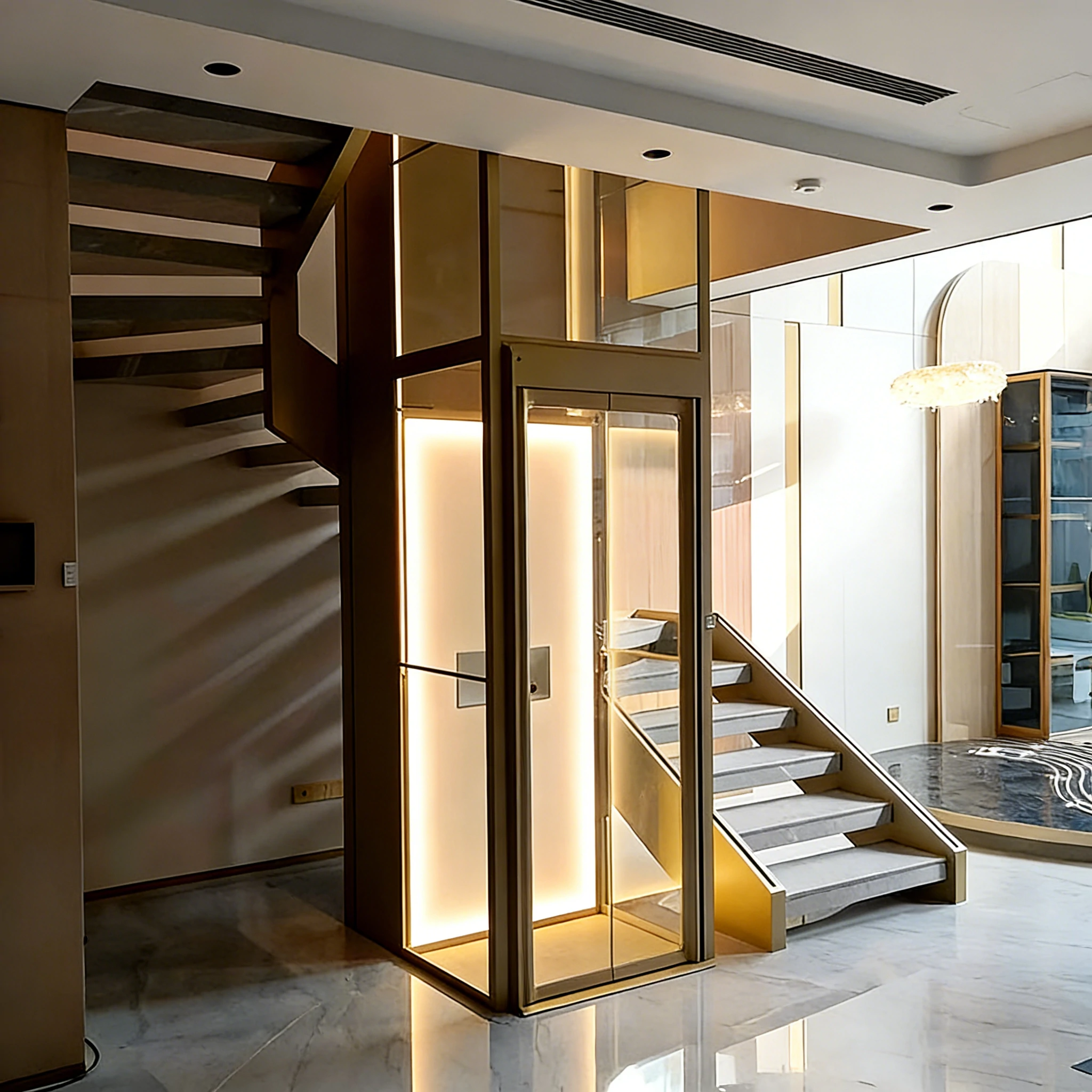 1-Mini Split-level Elevator