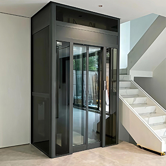 Integrated Steel Shaft Stainless Steel Glass Elevator