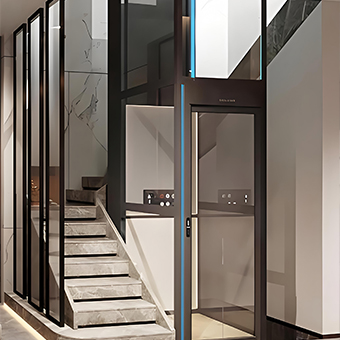 Square Stainless Steel Glass Elevator