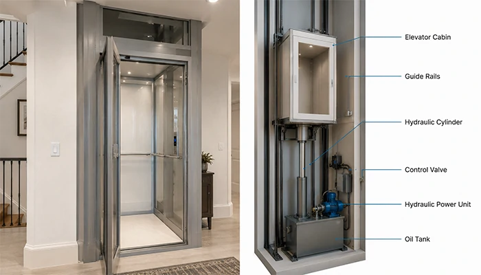 Home Elevator Lift Types---Hydraulic Elevator