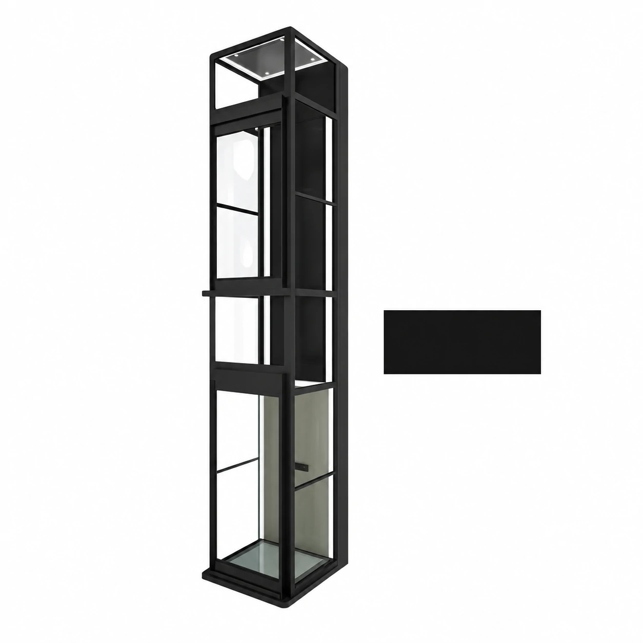 black through floor home elevator framework