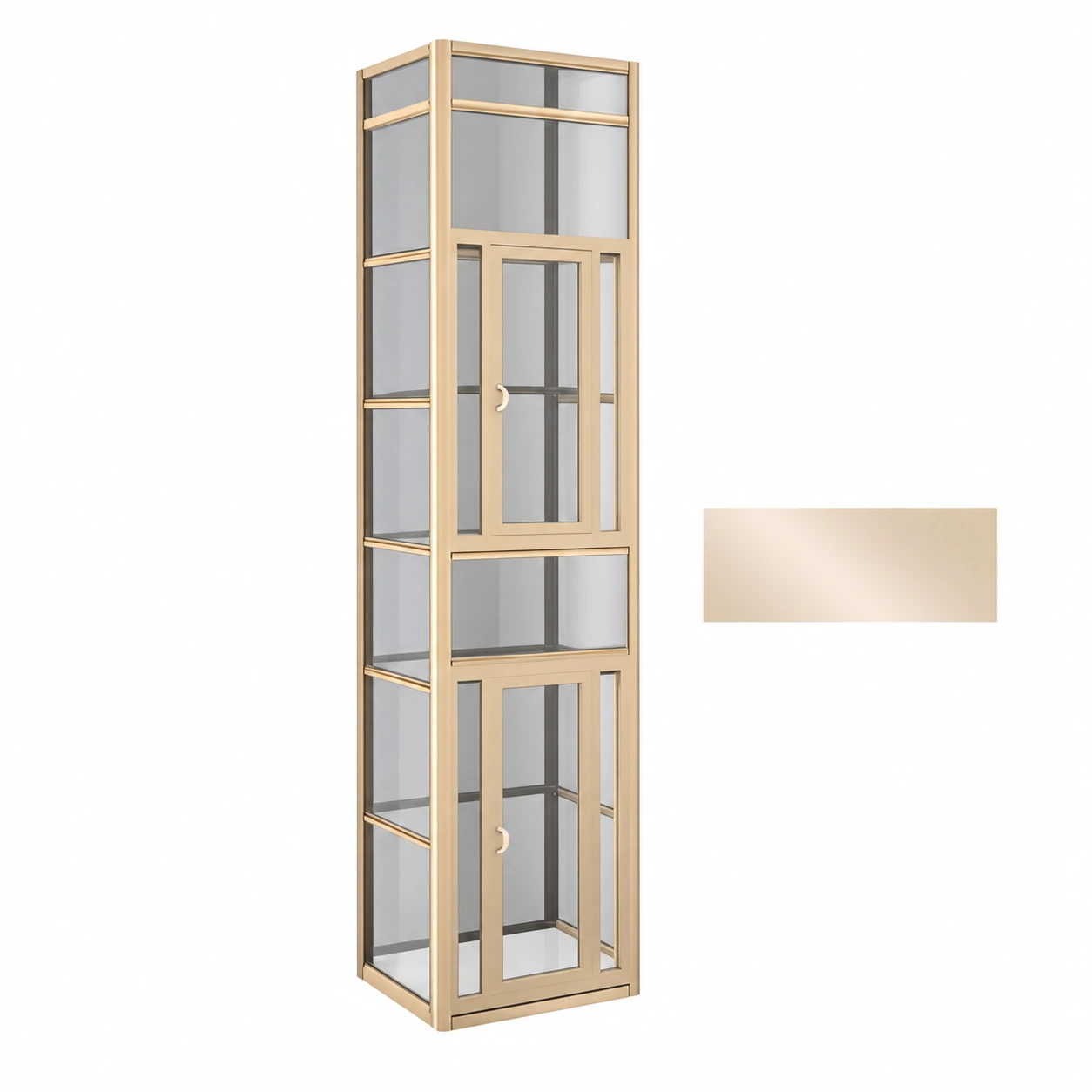 champagne gold through floor home elevator framework