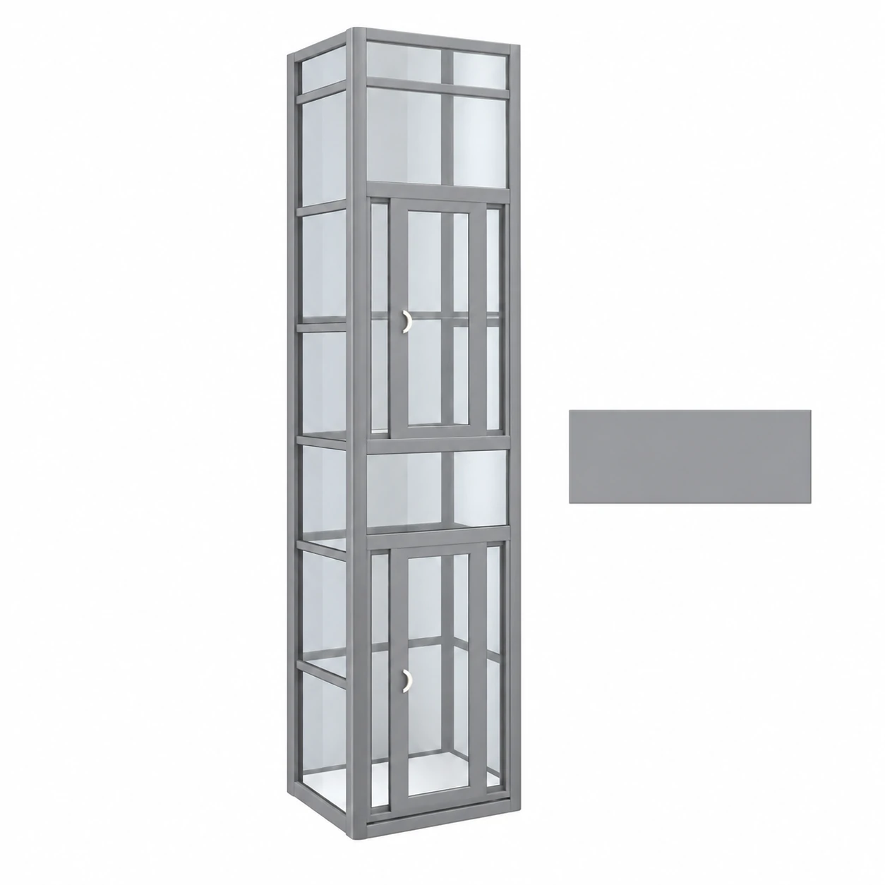 grey through floor home elevator framework