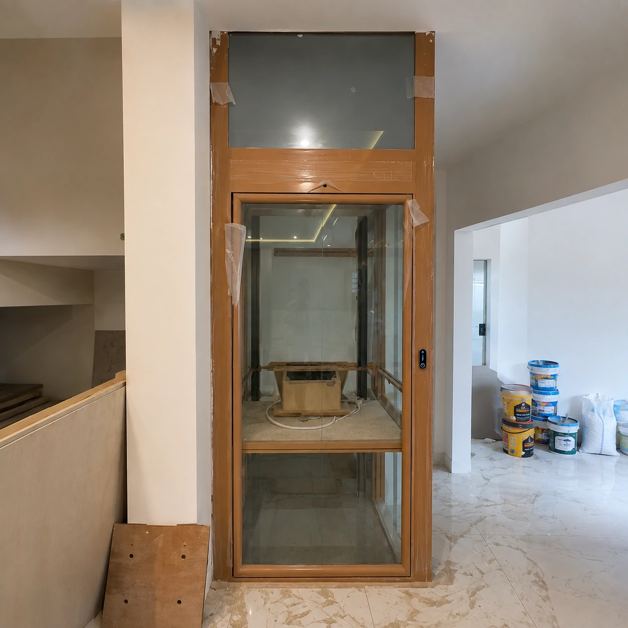 through floor home elevator installation project after renovation